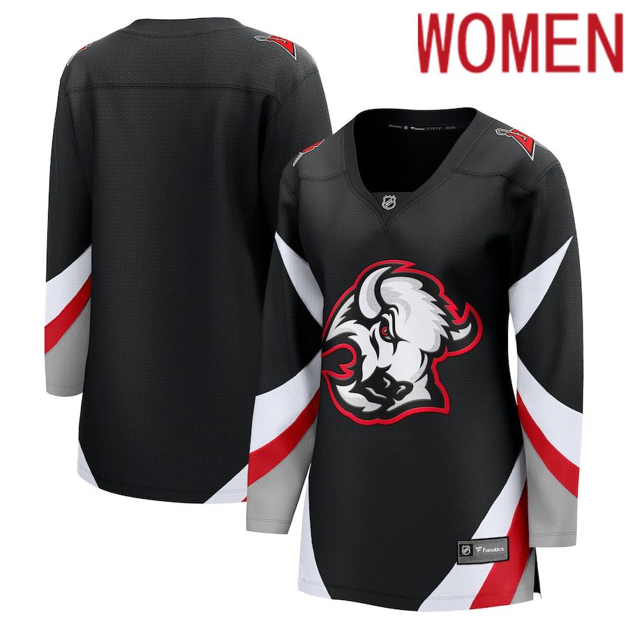 Women Buffalo Sabres Blank Fanatics Branded Black Alternate Premier Breakaway 2022 NHL Jersey